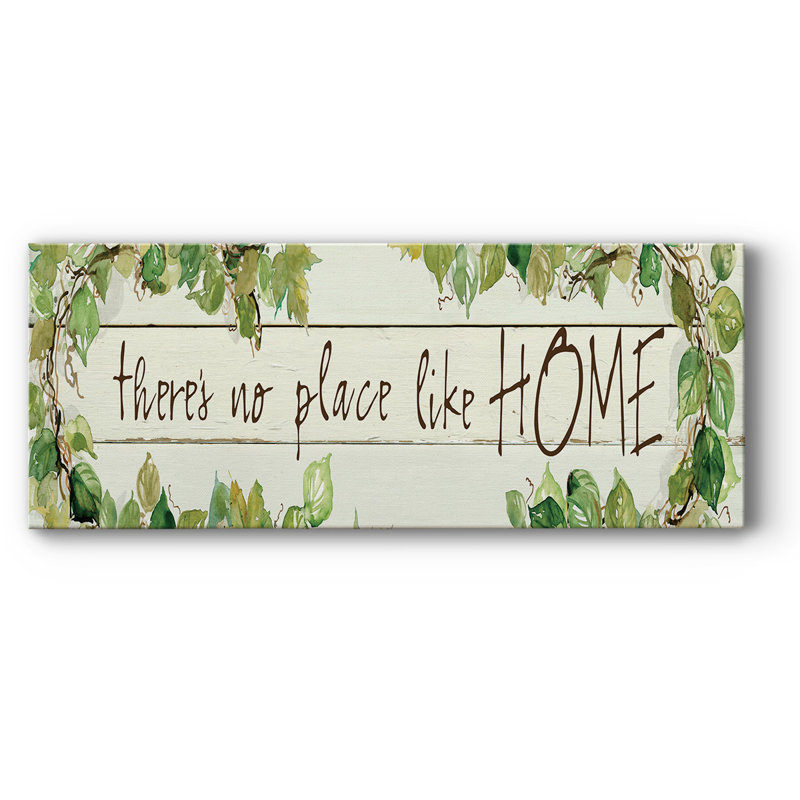 No Place Like Home on Canvas, art textuel, H 20 po x l 50 po x P 1,5 po