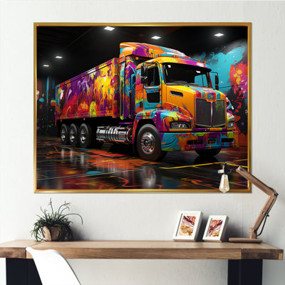 Street Art Semi Trailer Truck sur toile