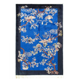 Floral Area Rug in Light Blue