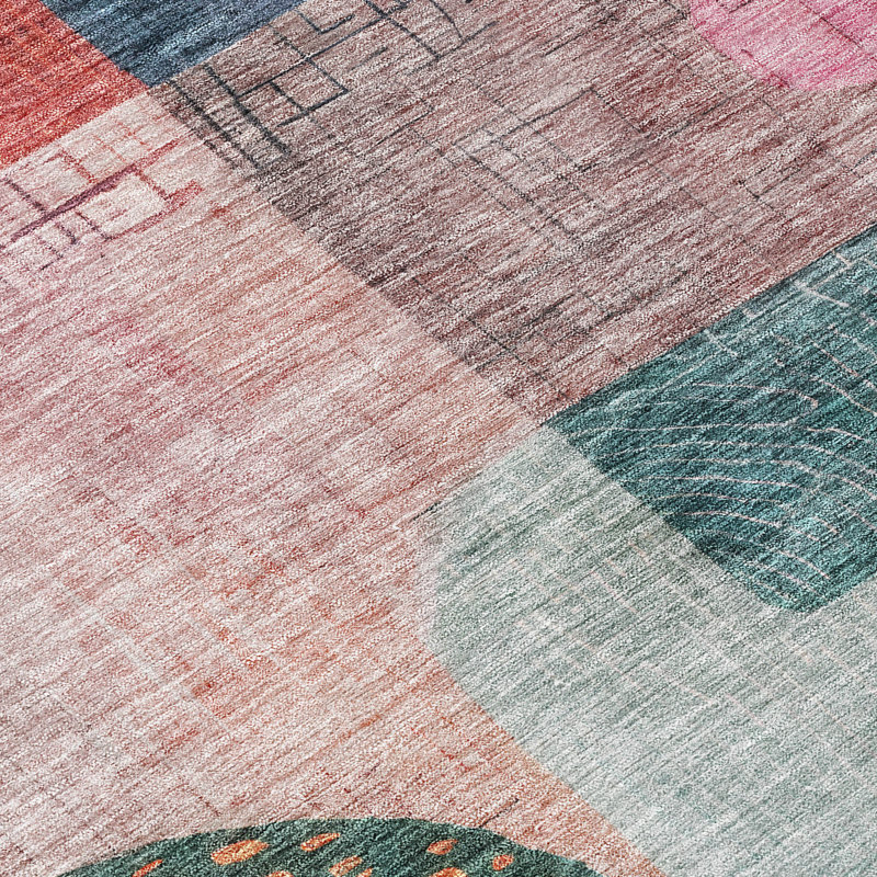 Noel Orange Washable Indoor-Outdoor Rug - , 8' x 10'