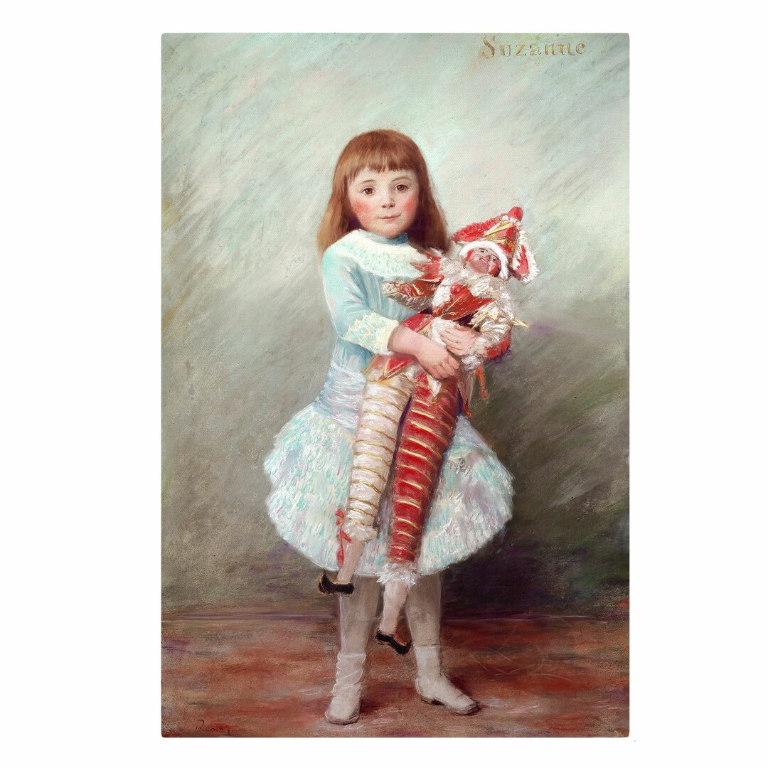 Leinwandbild Suzanne mit Harlekinpuppe von Auguste Renoir