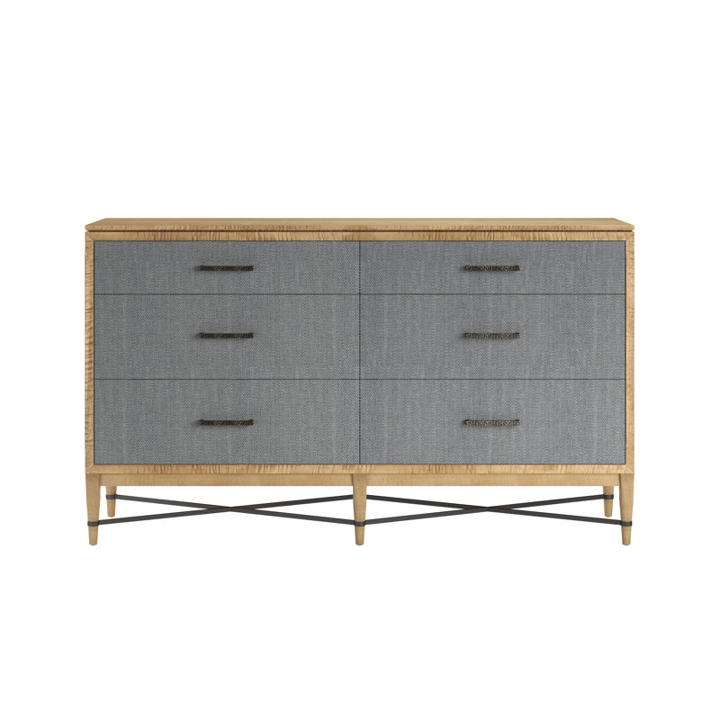 Commode 6 tiroirs l 62 po Loft, Brun / Gris