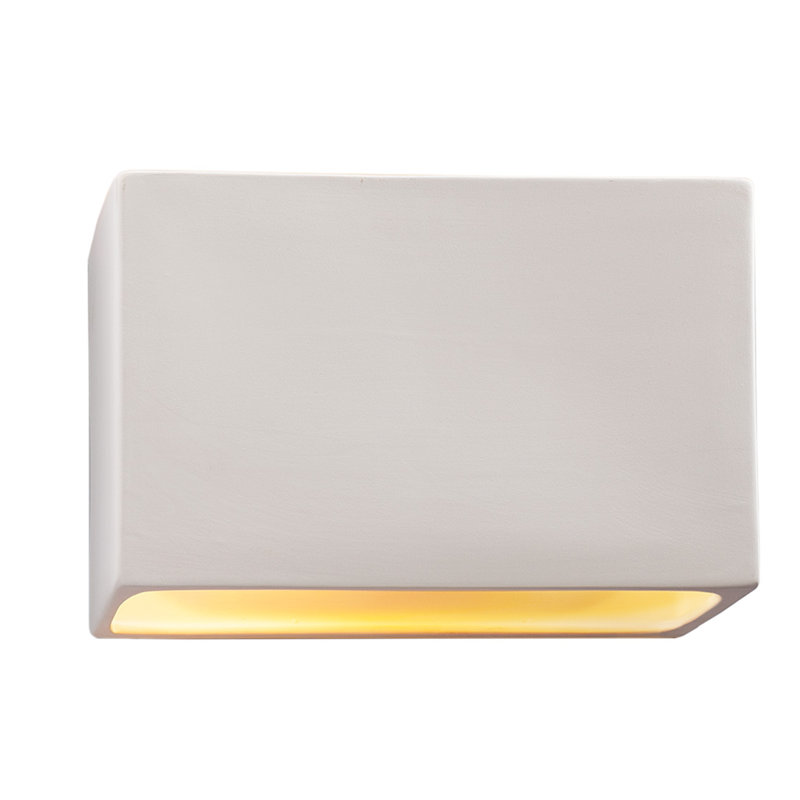Bergen Beach Ceramic Wall Light, Bisque, 8" H x 12" W x 4" D