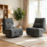 Fauteuil inclinable électrique pivotant en tissu doux au toucher 32,3 po de largeur contemporain avec ports de charge (ensemble de 2)