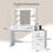 Vanity Table With 3-color Adjustable Lighting, Attached Nightstand, Multi Power Outlets & Large Storage, 3 Colors Available-1610828304