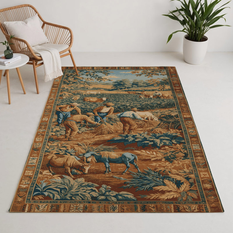 Tapis turc intérieur et extérieur brun, Rectangle 9 pi x 12 pi