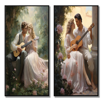 " Romantic Couple Landscape Serene " 2 - Pieces
