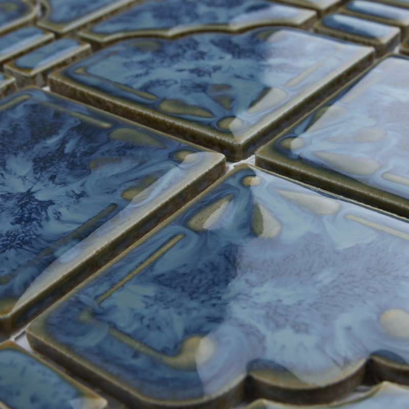 Carreau de mosaïque Hudson Moonbeam, Bleu pacifique