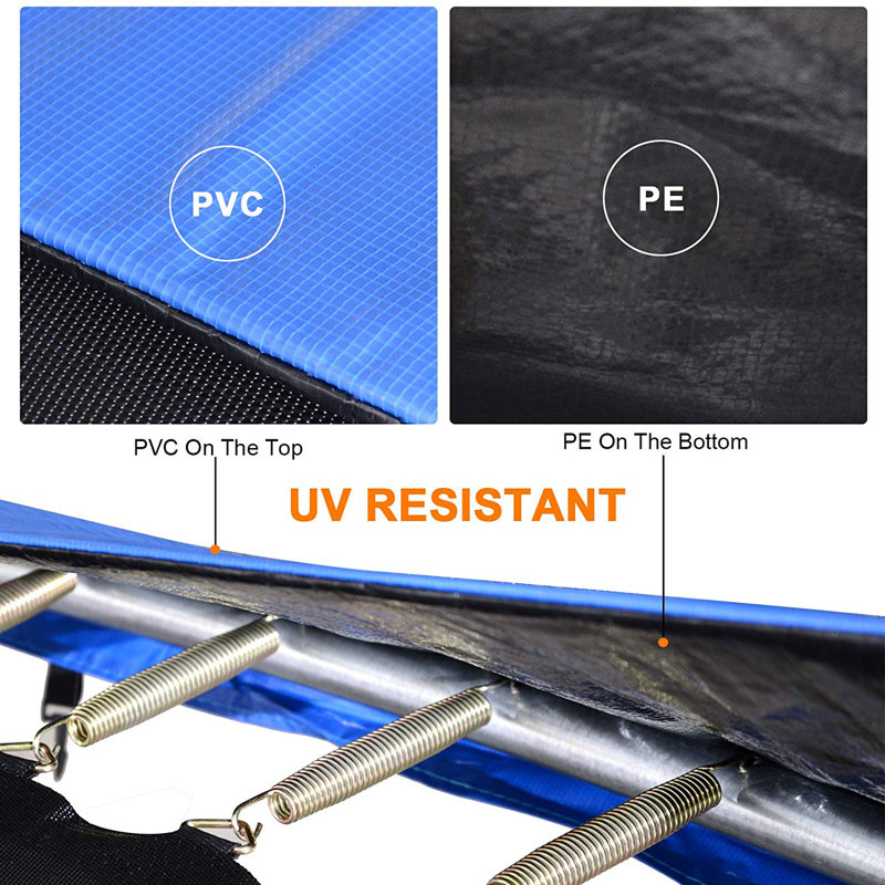Blue Waterproof Trampoline Safety Pad for 8-16 Foot Frames