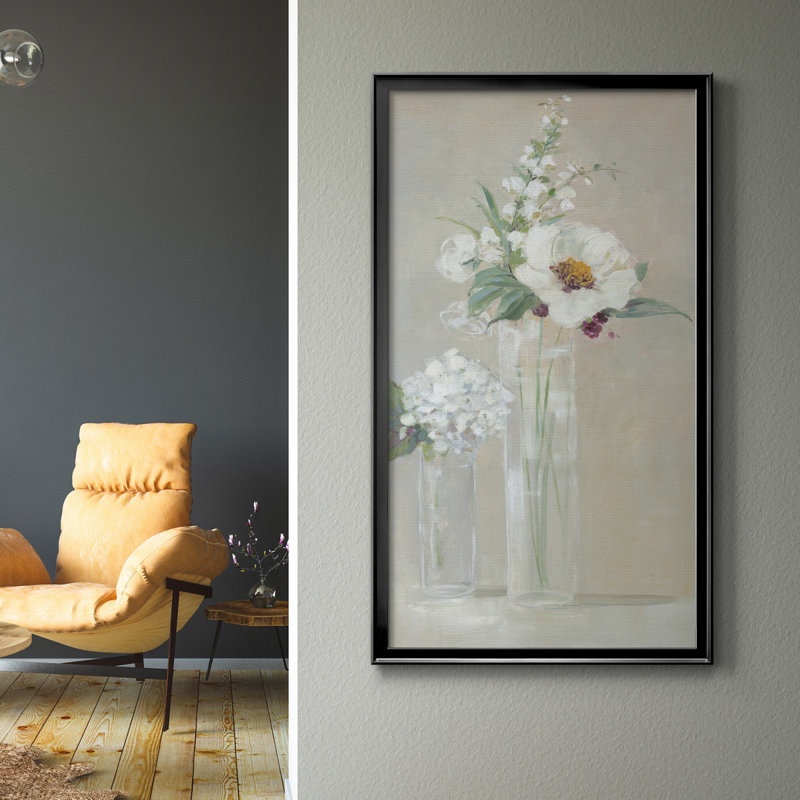 Select Blooms - Peinture sur toile encadrée, H 14,5 po x l 26,5 po x P 1,5 po, Cadre noir