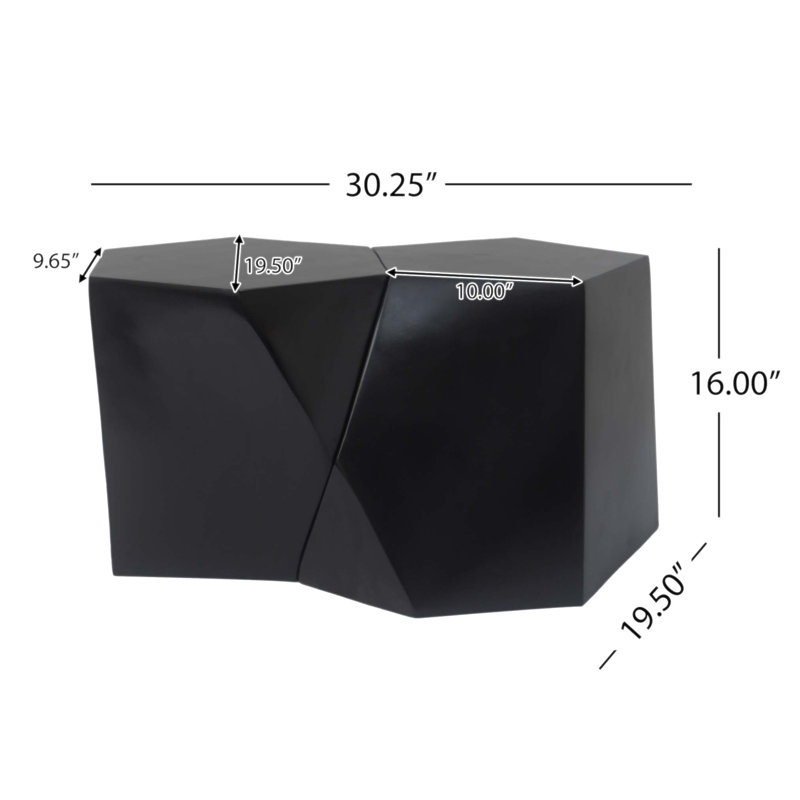 Ensemble de table basse géométrique moderne MGO, durable et élégant pour une utilisation intérieure et extérieure, aucun assemblage requis