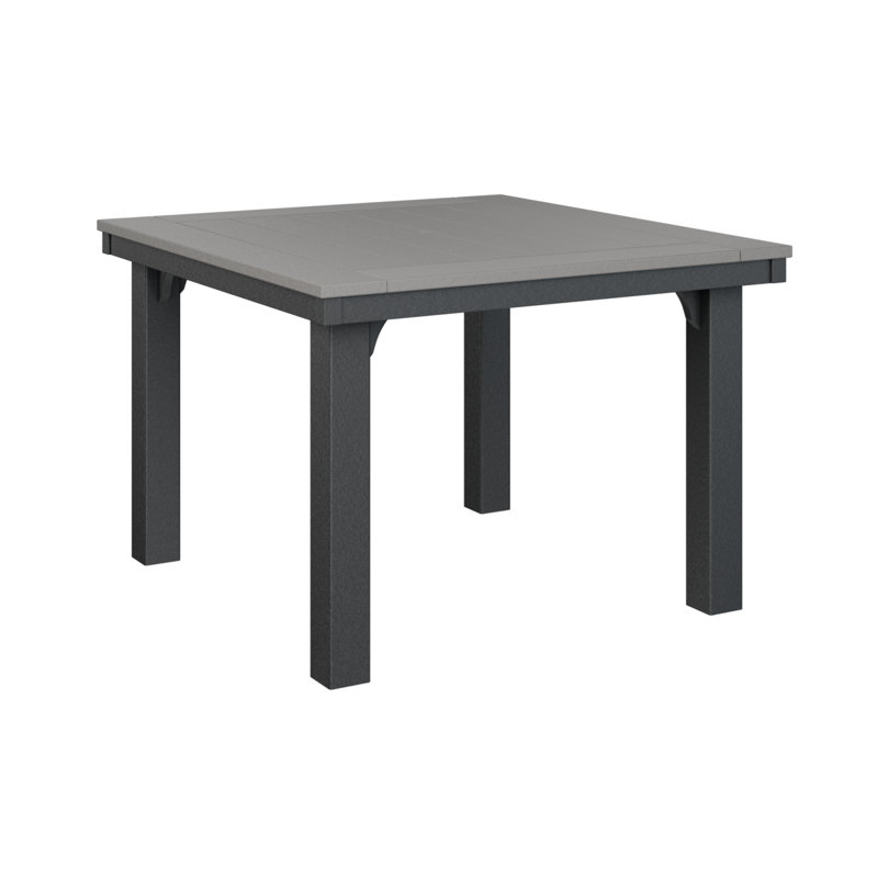 Homestead Outdoor Square Dining Table, Smoke Gray, Black