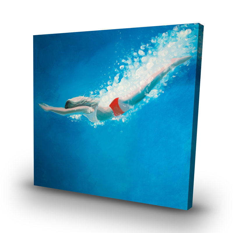 Diving jump - 32"x32" art on canvas
