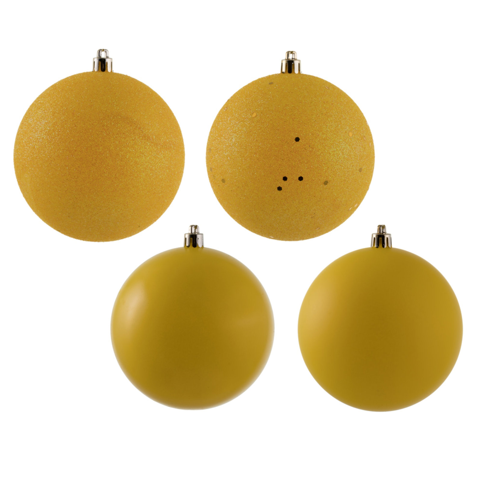 Holiday Décor Ball Ornament, 4" H x 4" W x 4" D, Yellow