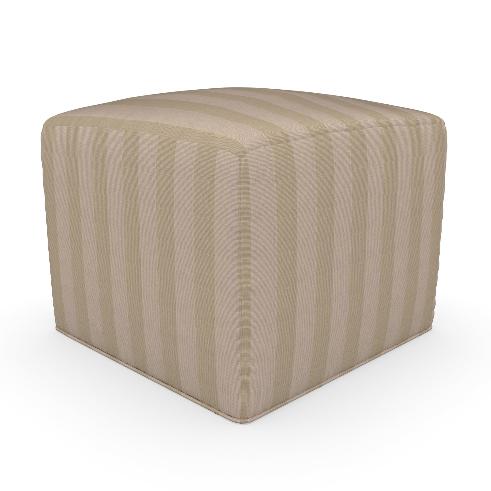 Praia Sunbrella® Patio Ottoman, 18" H x 22" W x 22" D, Expressive Sparrow Striped Sunbrella®