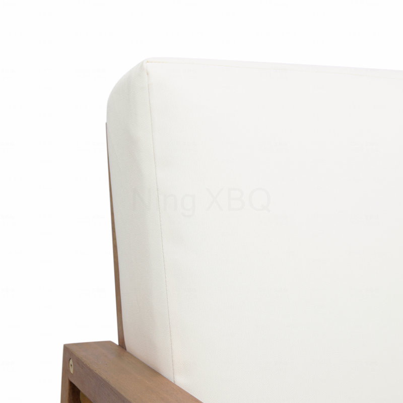 Fauteuil club de patio belge, White Cushion/Teak Frame