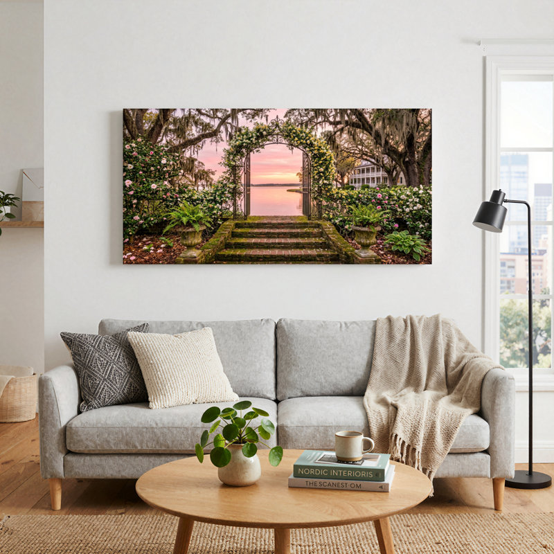 Ensemble de 1 tableau sur toile représentant une arche de jardin, L 58 po x H 28 po, Wrapped Canvas