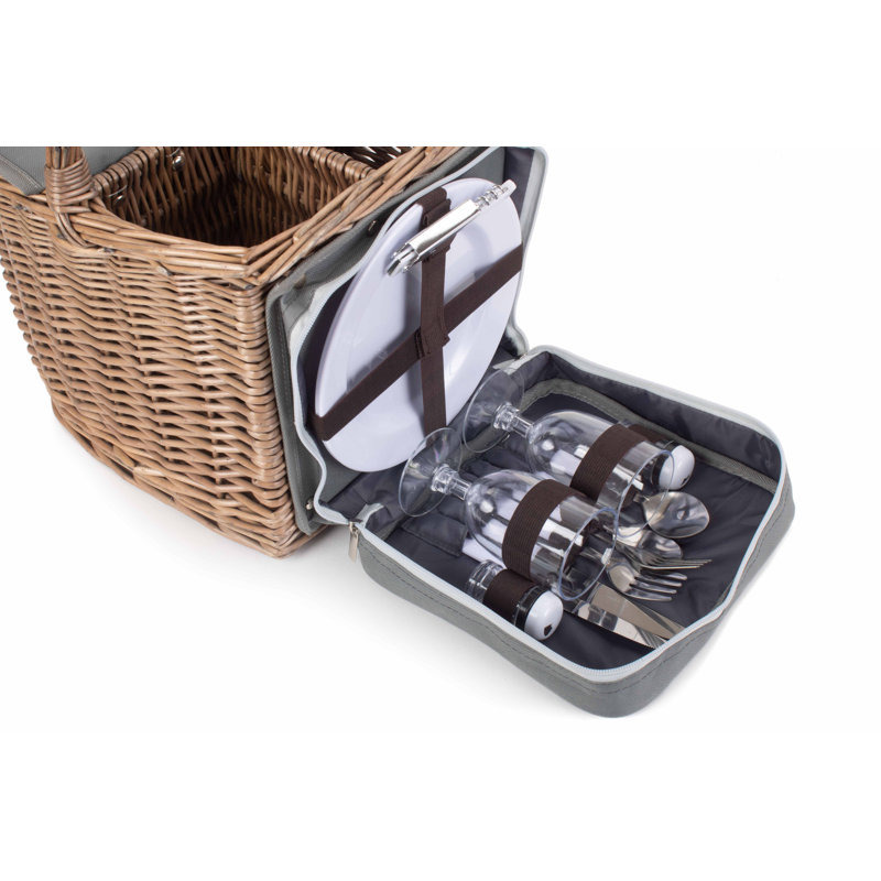 Wicker Beach 2 Bottle Chiller Picnic Hamper