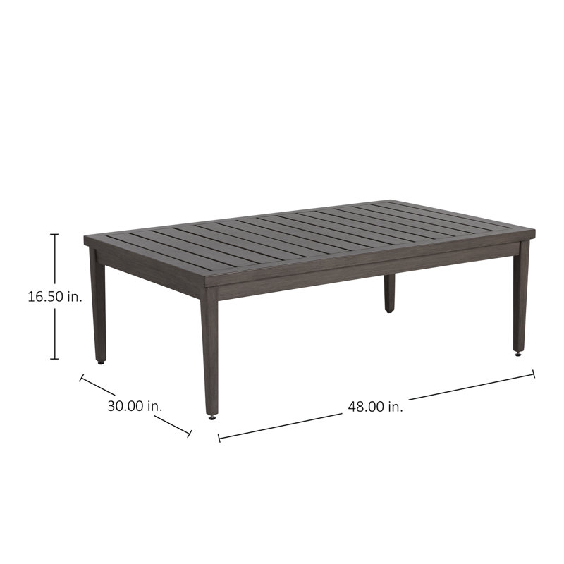 Brookings Wrought Aluminum Coffee Table, Slate Gray