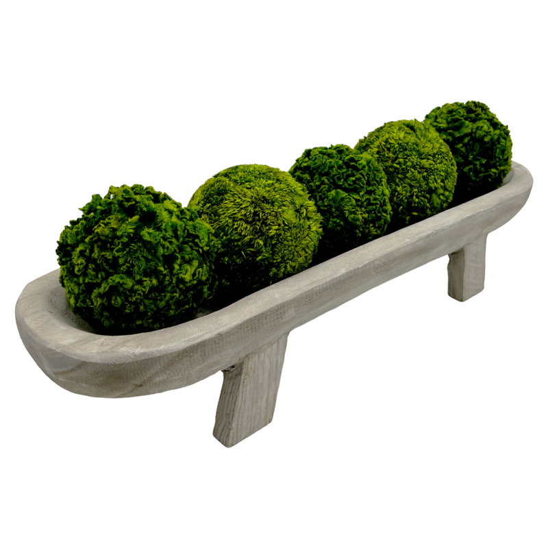 Bol décoratif en bois avec boules de coq préservées Maggie