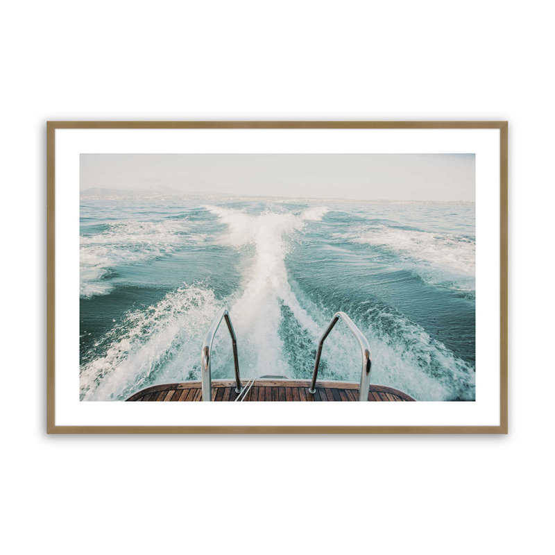 Imprimé Ocean Trails, Cadre doré brossé, H 13,25 po x l 17,25 po x P 1,25 po