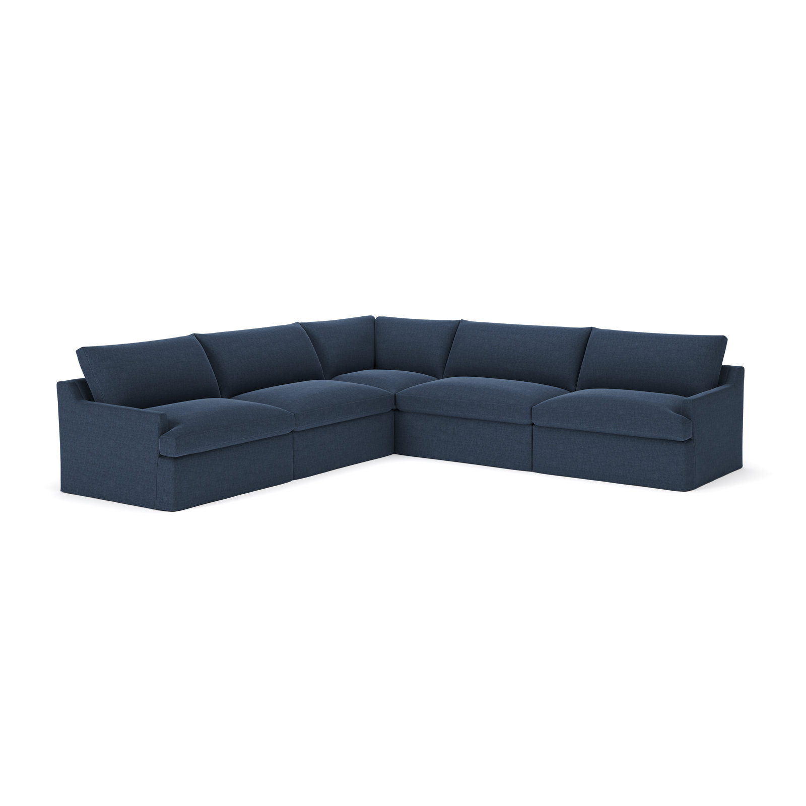 Wrenley Reversible Sectional, Drusky Navy Sustain® Basketweave