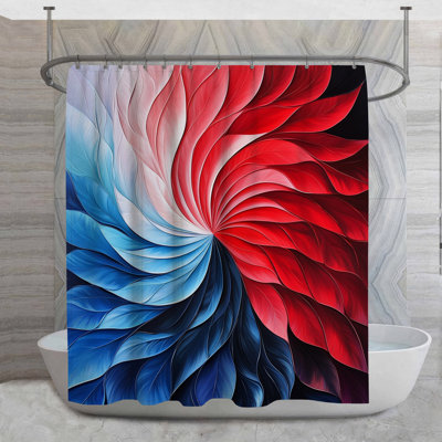 Rideau de douche en spirale - Décoration florale de salle de bain Art déco