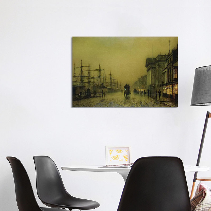 Liverpool Docks Customs House And Salthouse Docks, Liverpool by John Atkinson Grimshaw - Wrapped Canvas Print