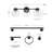 5-Piece All-In-One Dark Bronze Bathroom Kit With 24" 3-Light Vanity Light And Seeded Glass Shades