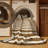 Washable Oak White Striped Area Rug-2054823415