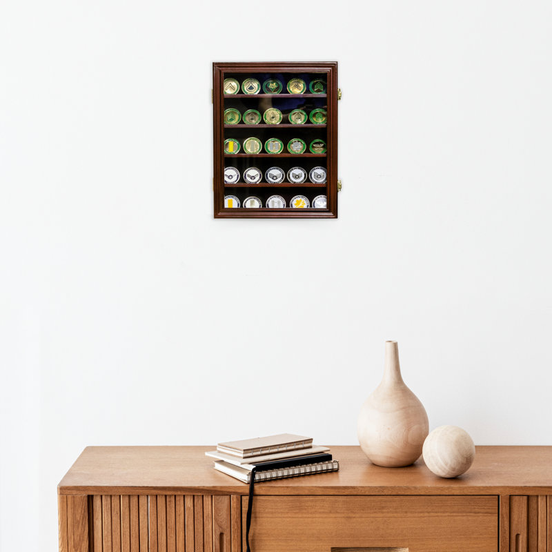 14'' H x 11'' W Wood Jewelry Display Case, Cherry
