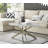 Cesarino Marble Effect Round Coffee Table - Glass Topped Metal Leg Centre Table-1321458036-1321458038