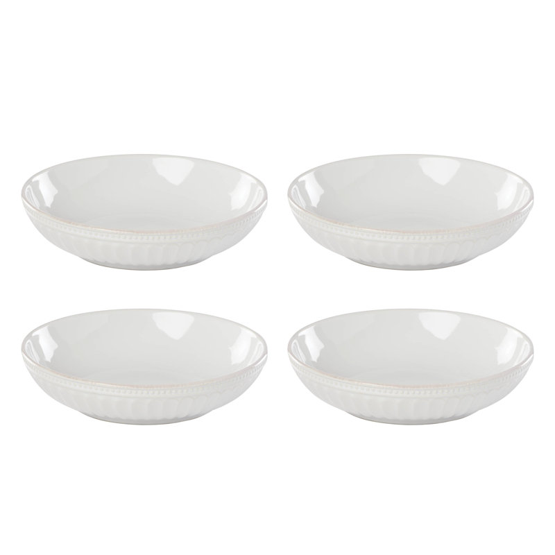 French Perle Groove Pasta Bowls, Set Of 4