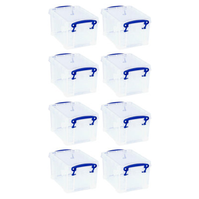  1.6L Storage Container w/Snap Lid & Clip Lock Handle, 8 Pack
