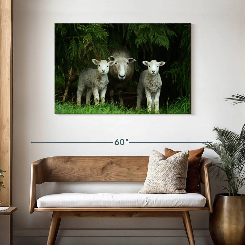 Sheep Family, 30" H x 45" W
