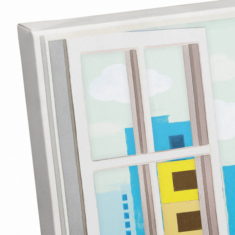 Art sur toile, "Fontanez City Construction Window", H 12 po x l 18 po x P 1,25 po