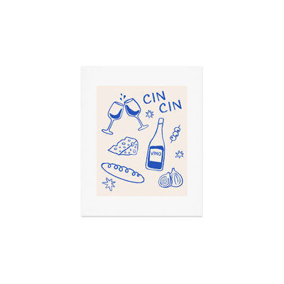 Thespacehouse Wine And Cheese Cheers Art Print