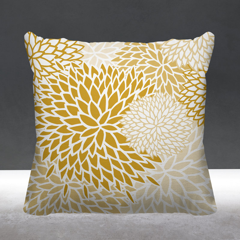 Arlo Outdoor Reversible Throw Pillow, 19W" x 19H", Yellow