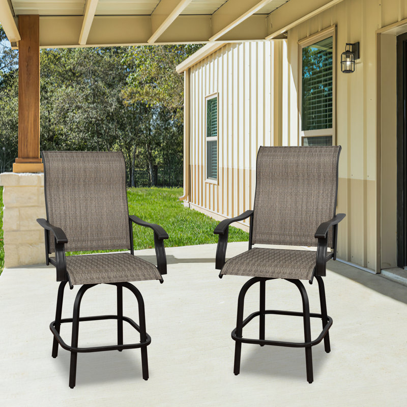 Chaise de patio pivotante avec coussin, Naturel