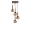 Lustre réglable élégant, finition miel et chêne, 11,8 po x 11,8 po x 31,5 po | Corps en métal avec capuchon en verre, 4 x douilles E27 (40 W maximum) |  pour la décoration de la salle à manger, du salon et du vestibule-1219674765-1219674486-1219674487