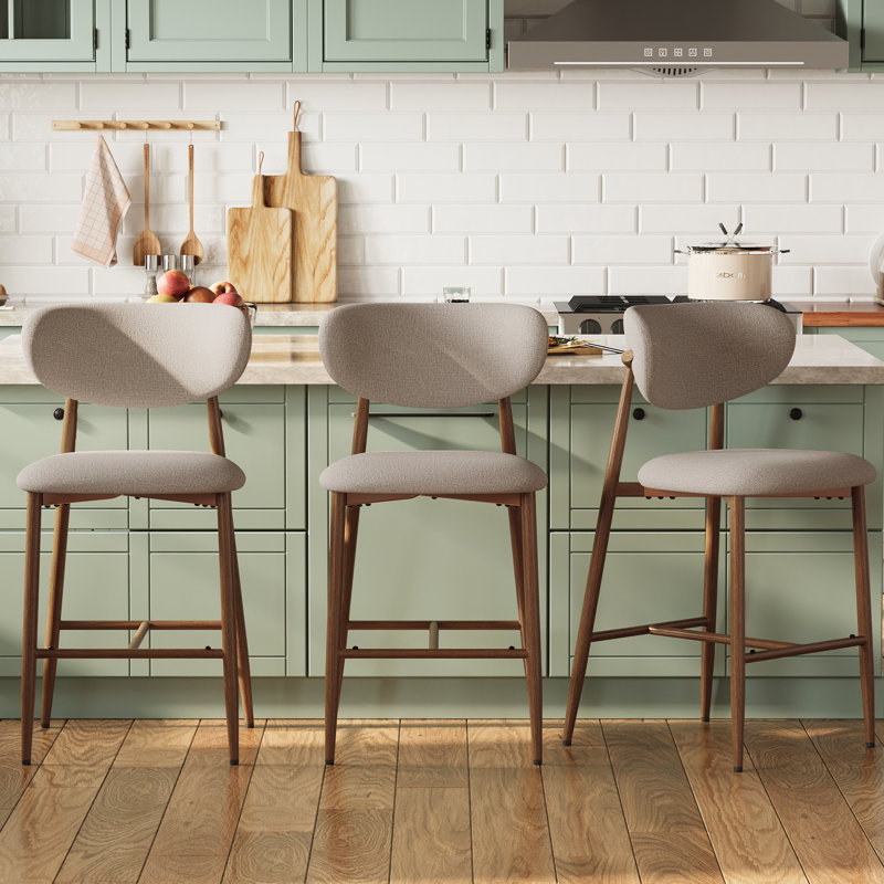 Tabouret de comptoir rembourré Westhampton, Chameau, 3
