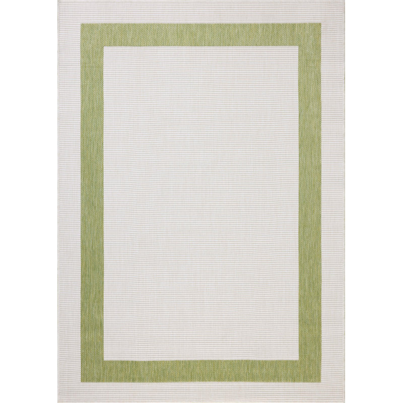 Tapis intérieur / extérieur vert / ivoire Loloi Easton, Rectangle 4pi x 6 pi