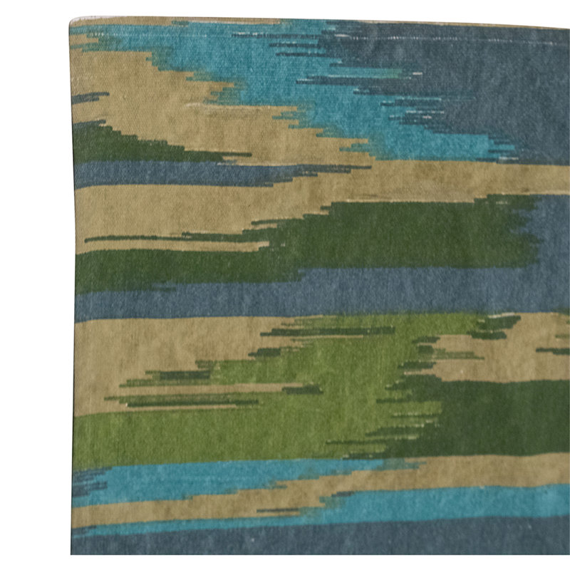 Tapis rectangulaire en laine à tissage plat