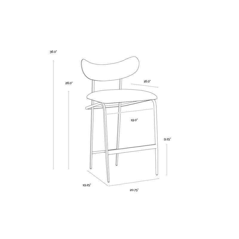 Talaat Upholstered Bar Stool, Faux Leather-Black, Bar Stool (30" Seat Height)