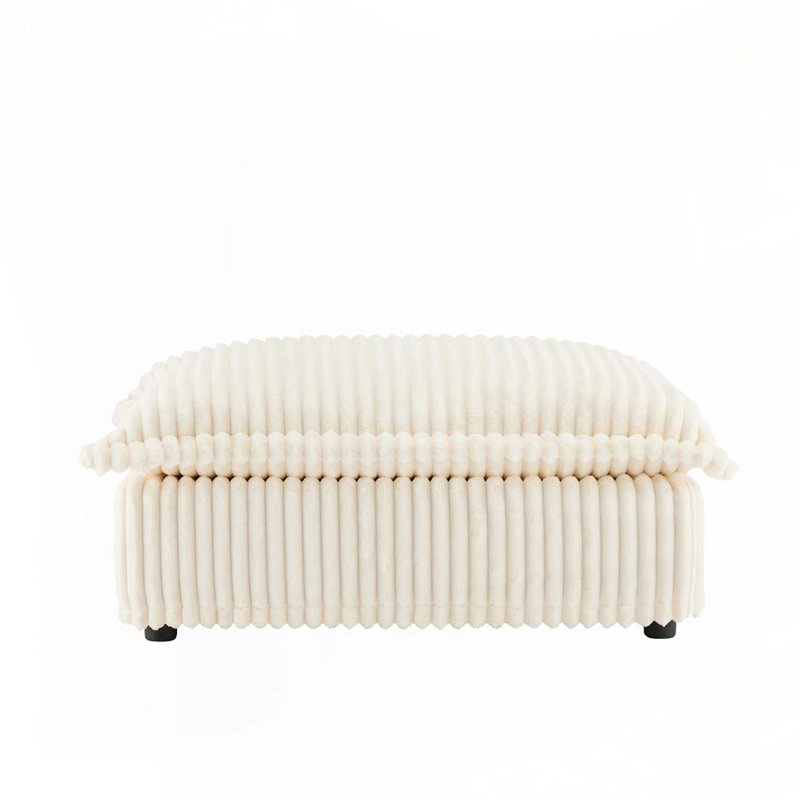 Vihaan Ottoman with Removable Covers, Cream