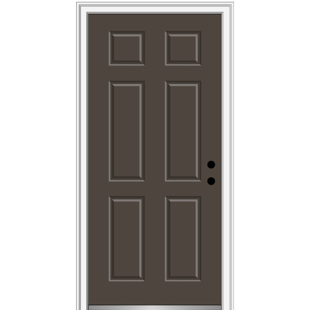 Verona Home Design Exterior Single Steel 6-Panel Painted Door | Wayfair