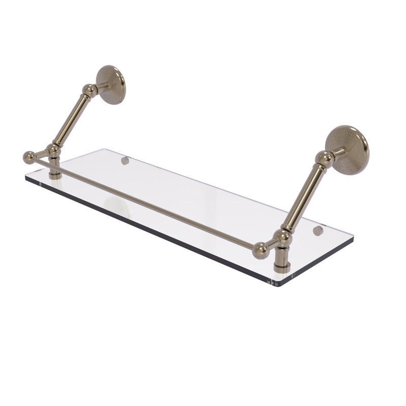 Tablette flottante avec barre de galerie Marchmont, Étain antique, H 8 po x l 24 po x P 8,6 po