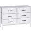 Commode à 6 tiroirs Scasso, commode double Farmhouse, commode à linge pour chambre à coucher, H 32,5 po x l 43,3 po x P 11,8 po