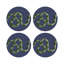 Serpent Blue Vegan Leather Round Coasters-1649097711