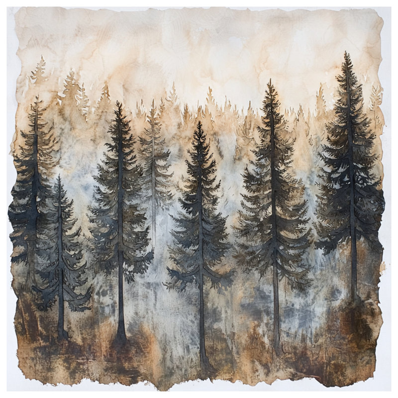 Misty Forest Landscape Duvet Covers, Queen
